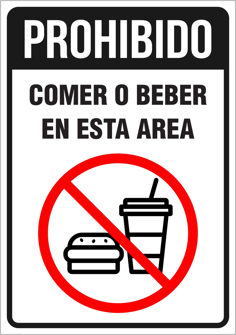 No comida, ni bebida en esta área